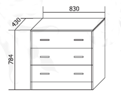Комод с 3-мя ящиками